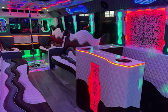 bar on the limo bus